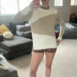BCBGeneration Cream and Tan Sweater